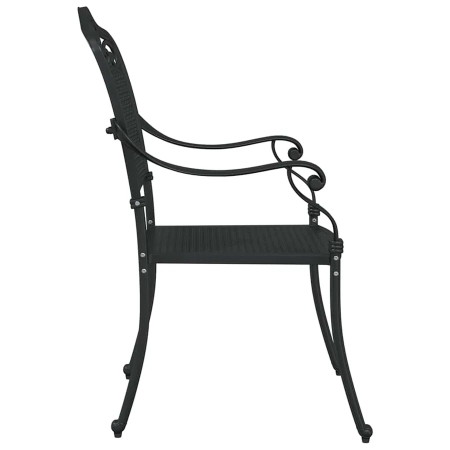 Chaise de jardin 2 pcs Noir 55 x 55 x 92,5cm Aluminium - 5