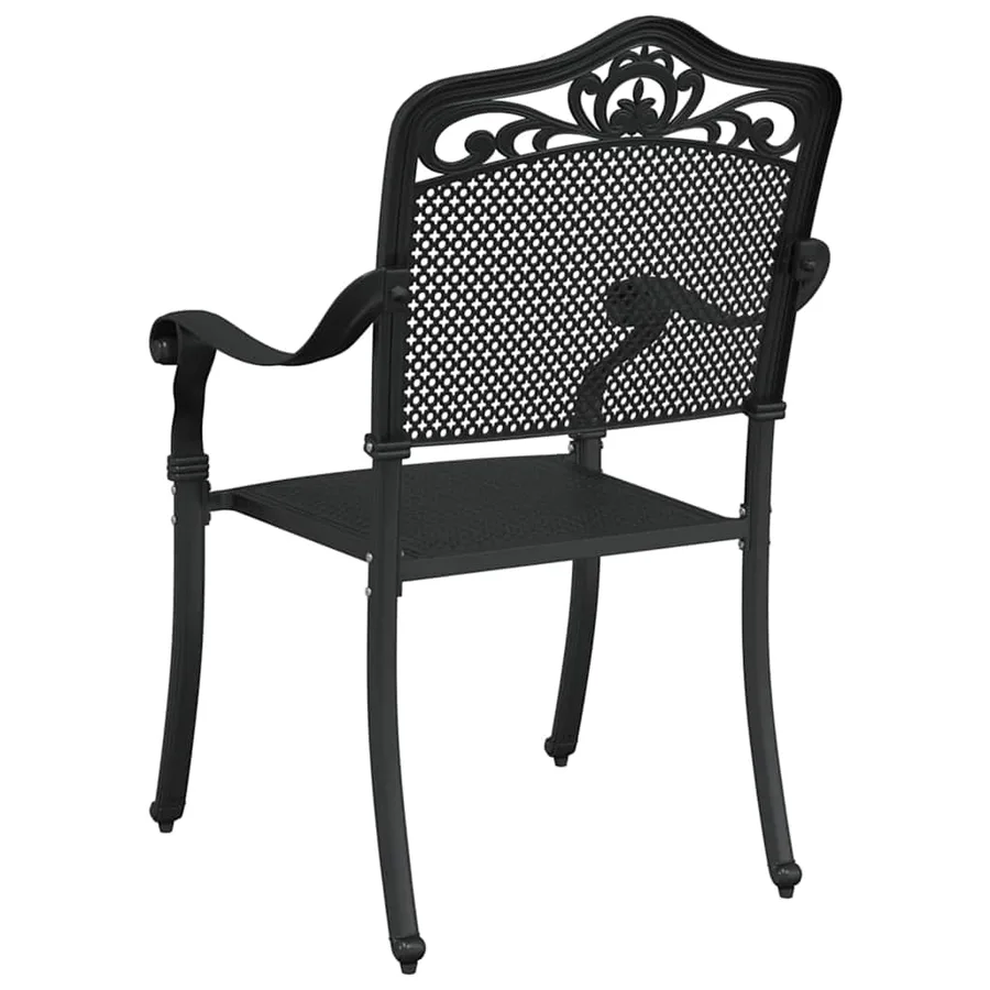 Chaise de jardin 2 pcs Noir 55 x 55 x 92,5cm Aluminium - 6