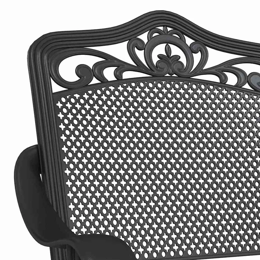 Chaise de jardin 2 pcs Noir 55 x 55 x 92,5cm Aluminium - 7