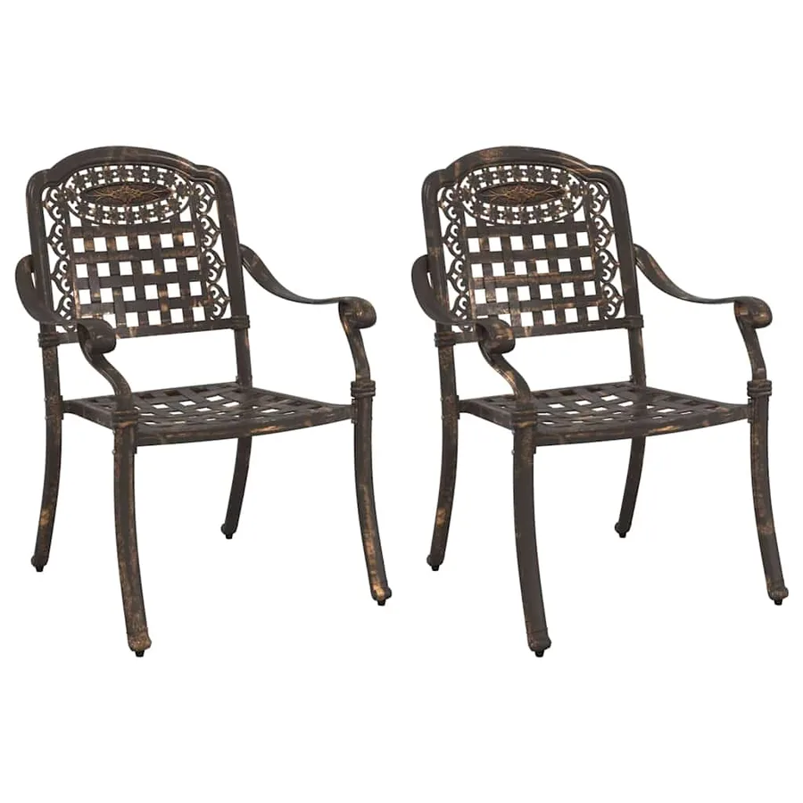 Chaise de jardin 2 pcs Bronze 55 x 56,5 x 91cm Aluminium - 2