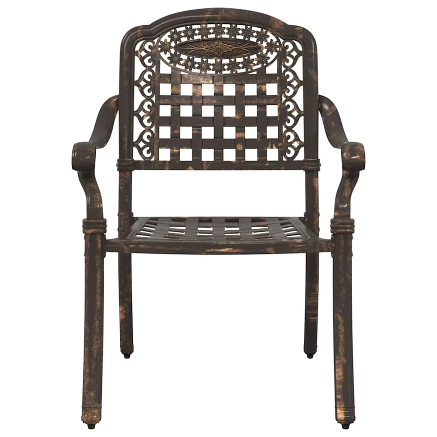 Chaise de jardin 2 pcs Bronze 55 x 56,5 x 91cm Aluminium - 4
