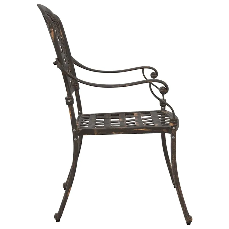 Chaise de jardin 2 pcs Bronze 55 x 56,5 x 91cm Aluminium - 5