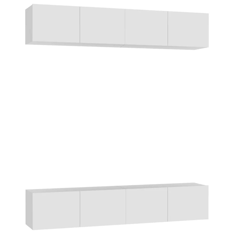 Meubles TV 4 pcs Blanc 80x30x30 cm Bois d'ingénierie - 2