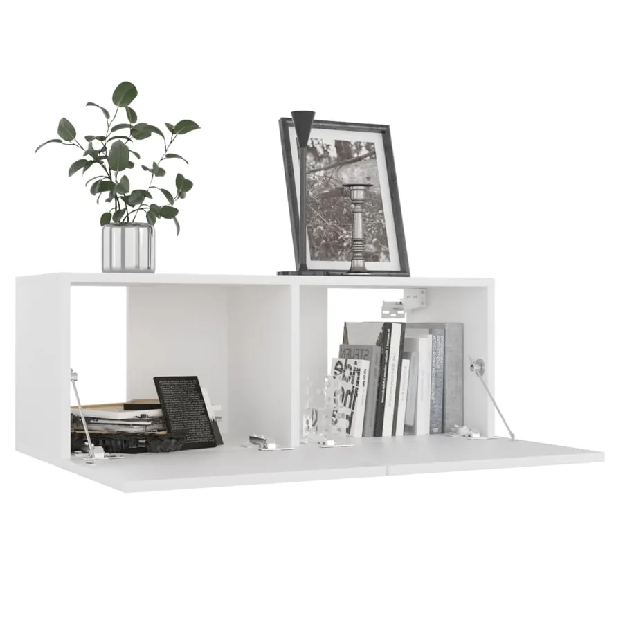 Meubles TV 4 pcs Blanc 80x30x30 cm Bois d'ingénierie - 4