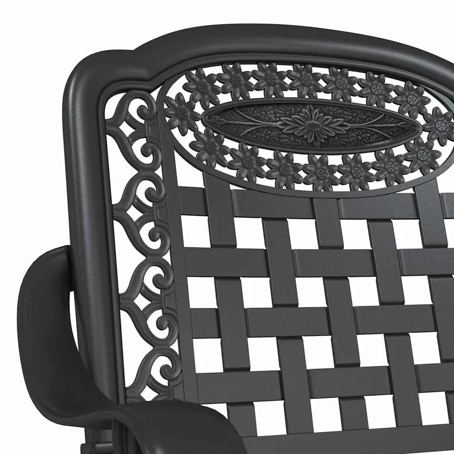 Ensemble de tables de jardin 3 pcs Noir Aluminium coulé - 8