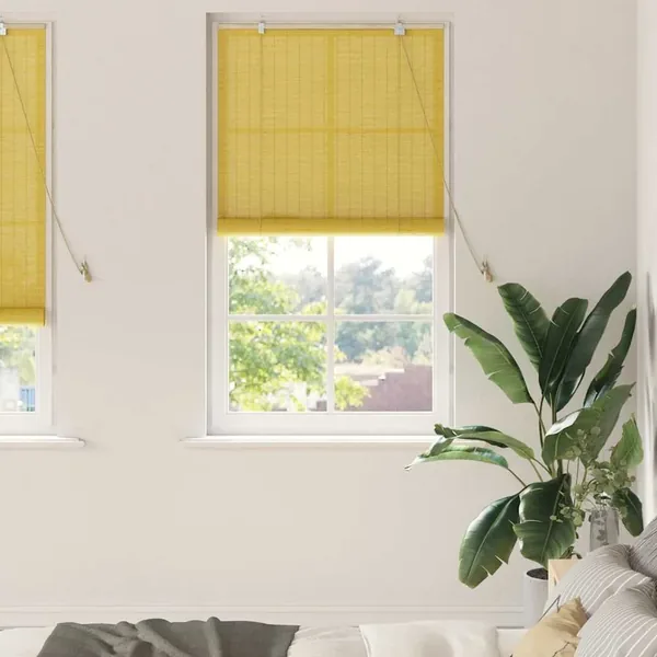 Store enrouleur Jaune 90 x 220 cm Bambou
