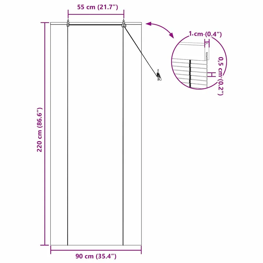 Store enrouleur Jaune 90 x 220 cm Bambou - 15
