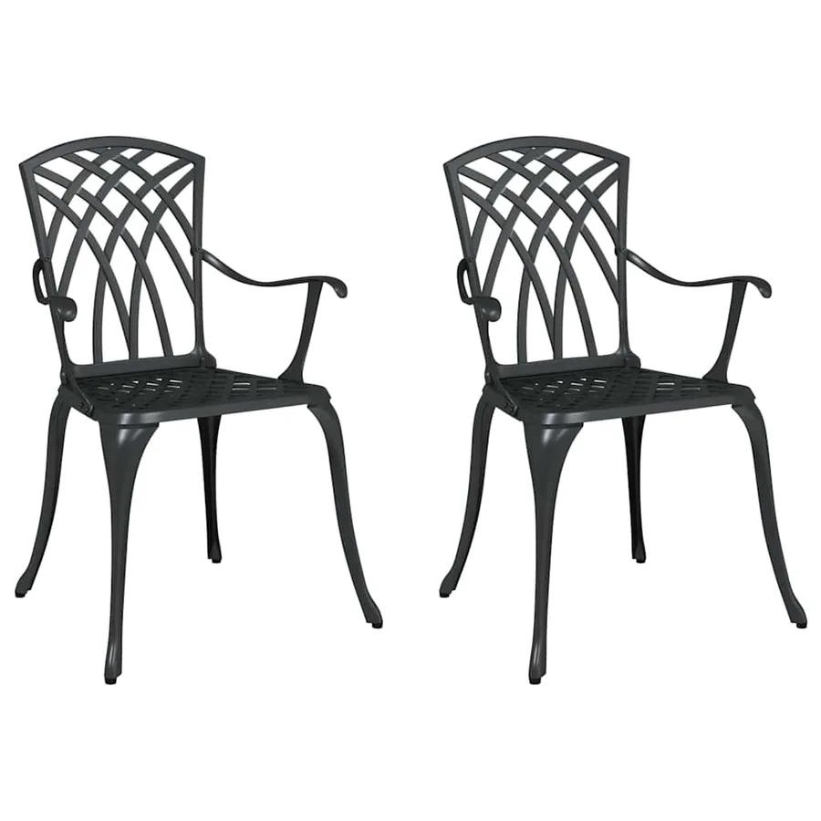 Chaise de jardin 2 pcs Bronze 53 x 51 x 88,5cm Aluminium - 12