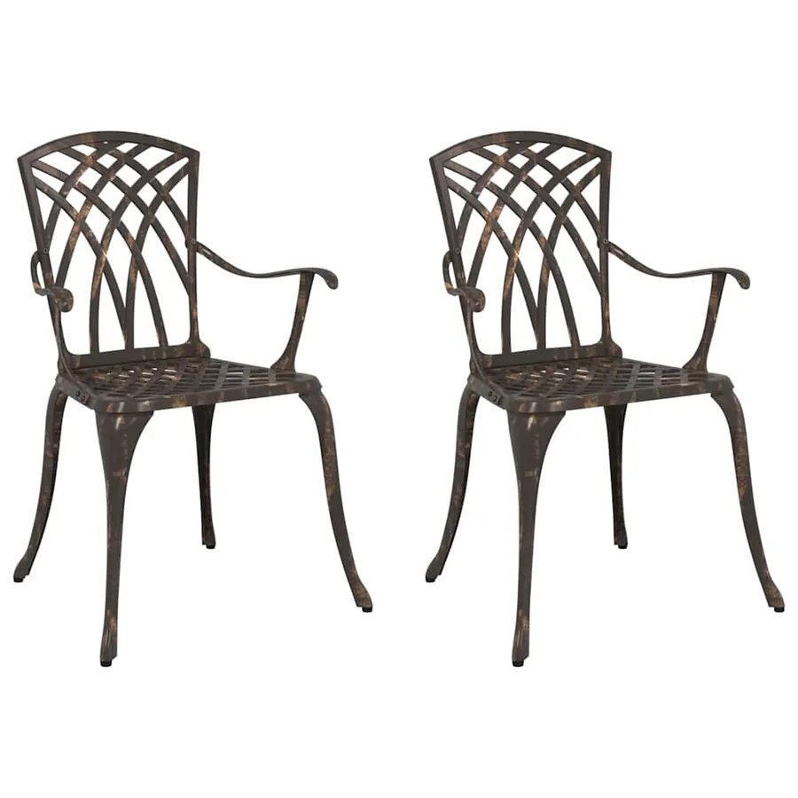 Chaise de jardin 2 pcs Bronze 53 x 51 x 88,5cm Aluminium - 2