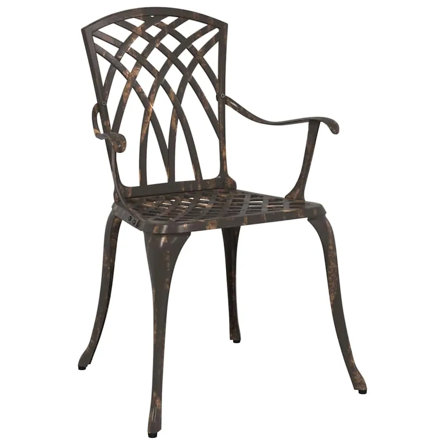 Chaise de jardin 2 pcs Bronze 53 x 51 x 88,5cm Aluminium - 3