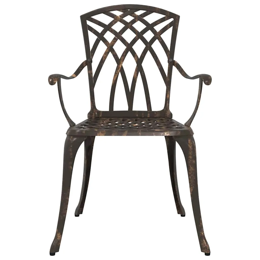 Chaise de jardin 2 pcs Bronze 53 x 51 x 88,5cm Aluminium - 4