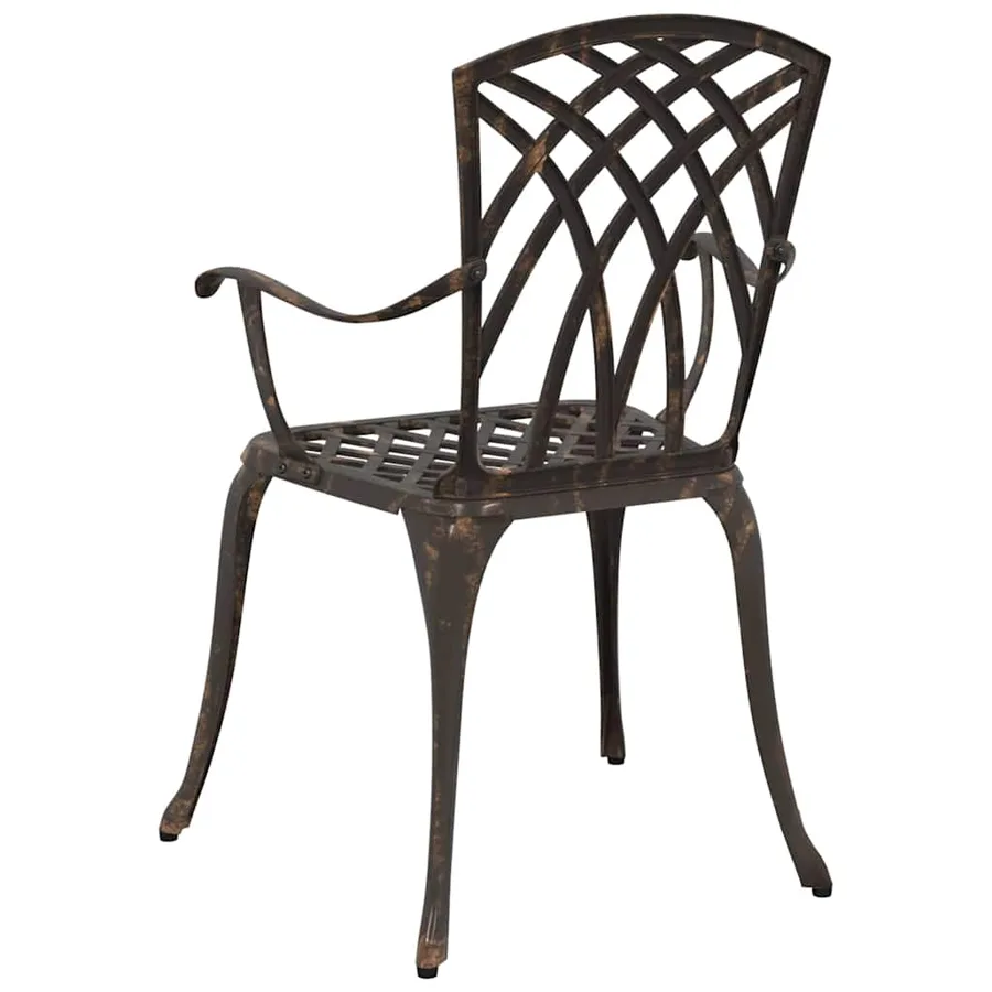 Chaise de jardin 2 pcs Bronze 53 x 51 x 88,5cm Aluminium - 6
