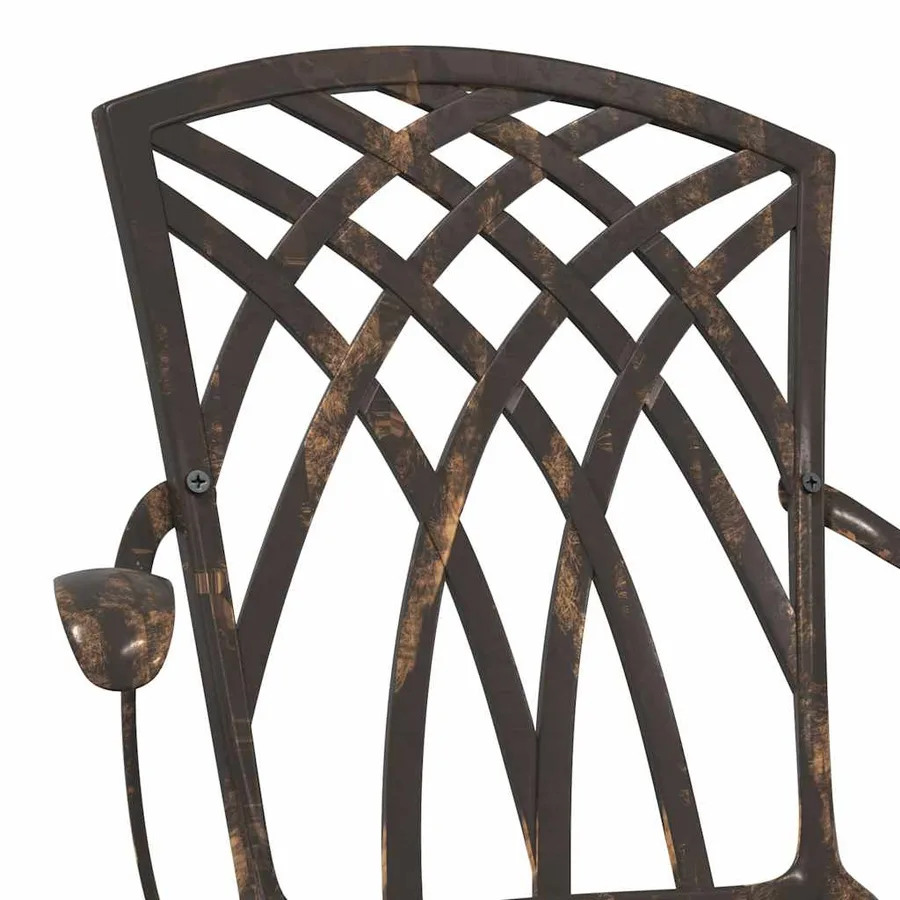 Chaise de jardin 2 pcs Bronze 53 x 51 x 88,5cm Aluminium - 7