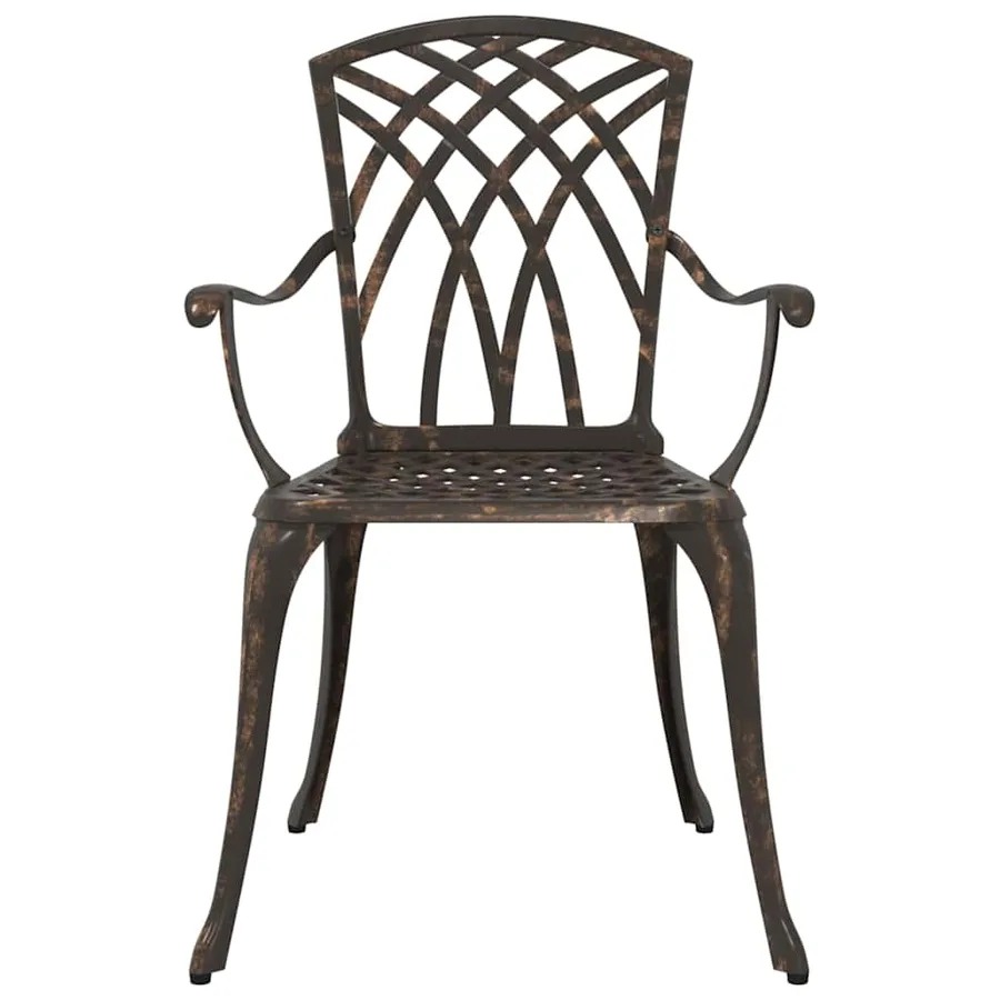 Ensemble de salle à manger pour jardin 5 pcs Bronze Aluminium - 9
