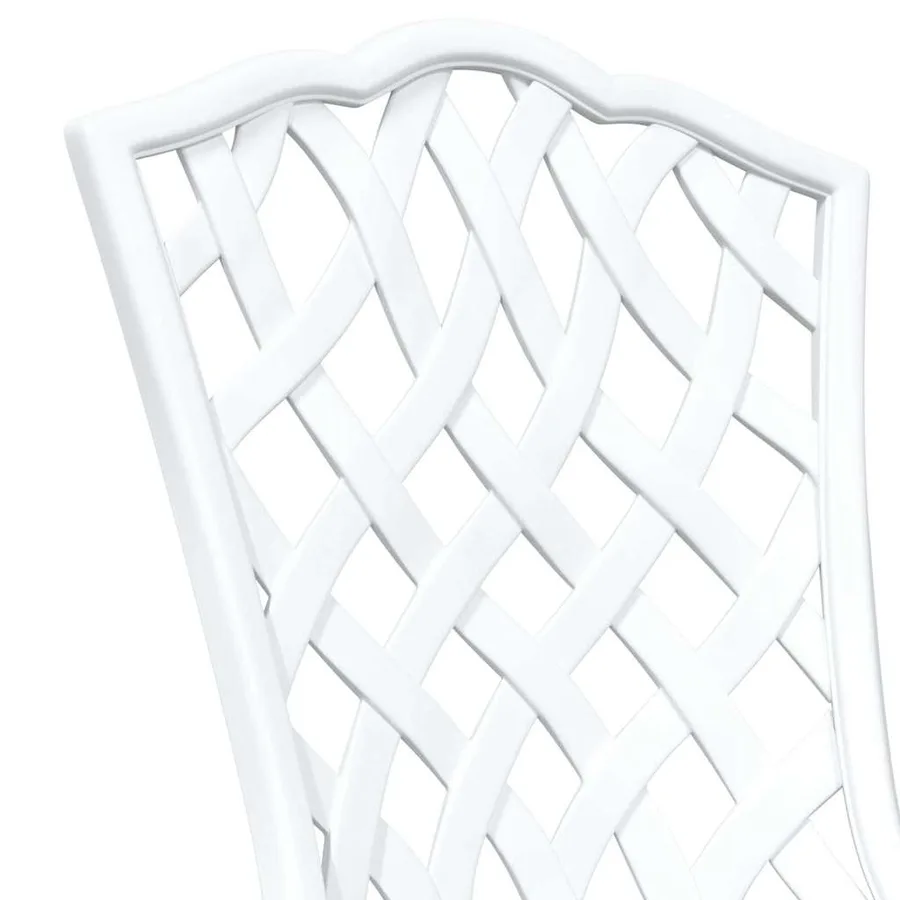 Ensemble de tables de jardin 3 pcs Blanc Aluminium coulé - 10