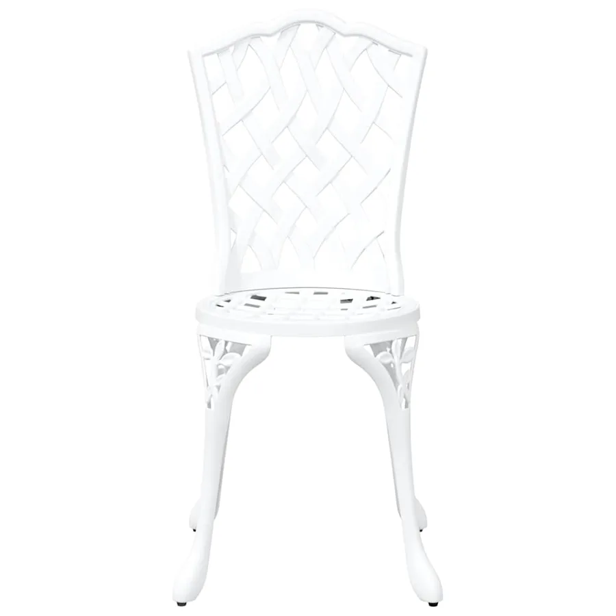 Ensemble de salle à manger pour jardin 5 pcs Blanc Aluminium - 9