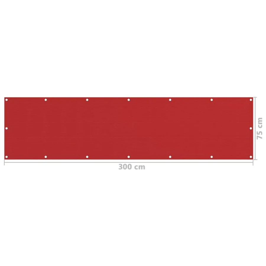 Écran de balcon Rouge 75x300 cm PEHD - 5
