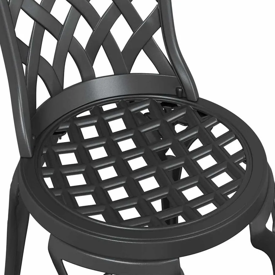 Ensemble bistro de jardin 3 pcs Noir Aluminium - 11