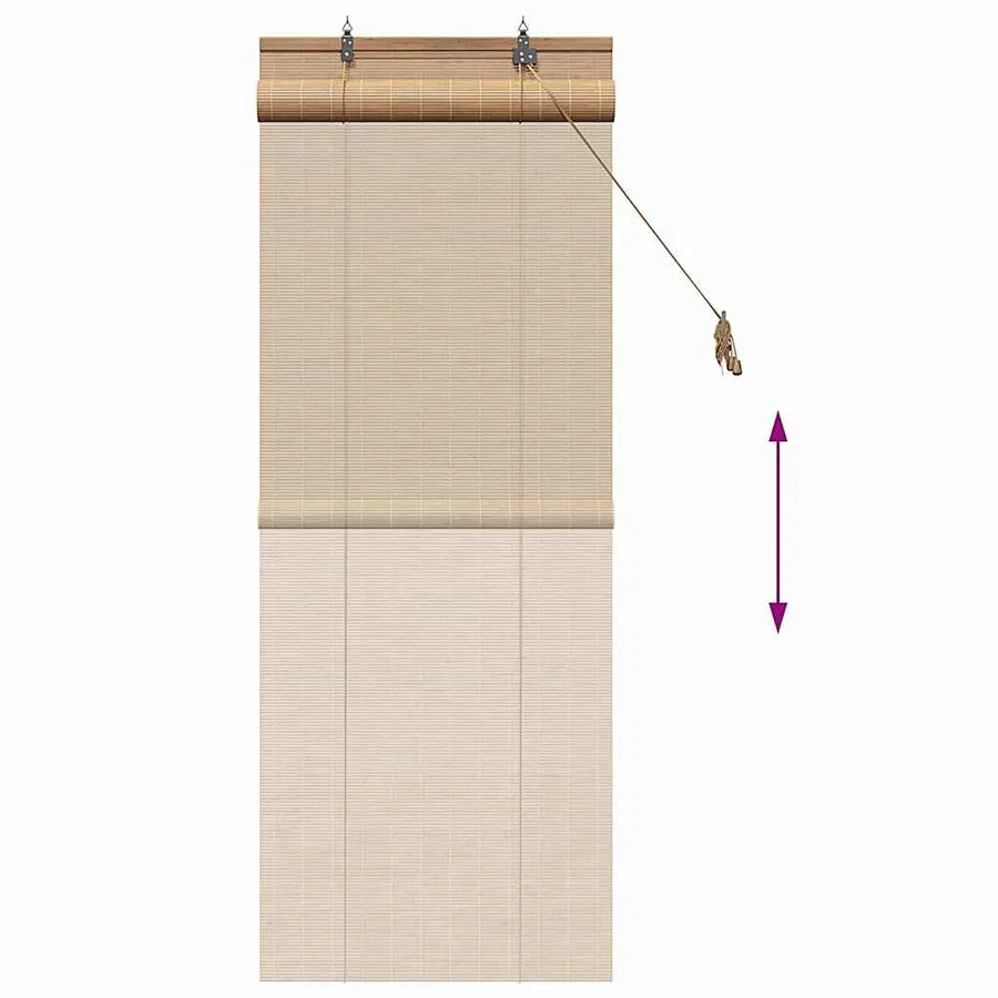 Store enrouleur Marron 60 x 160 cm Bambou - 13