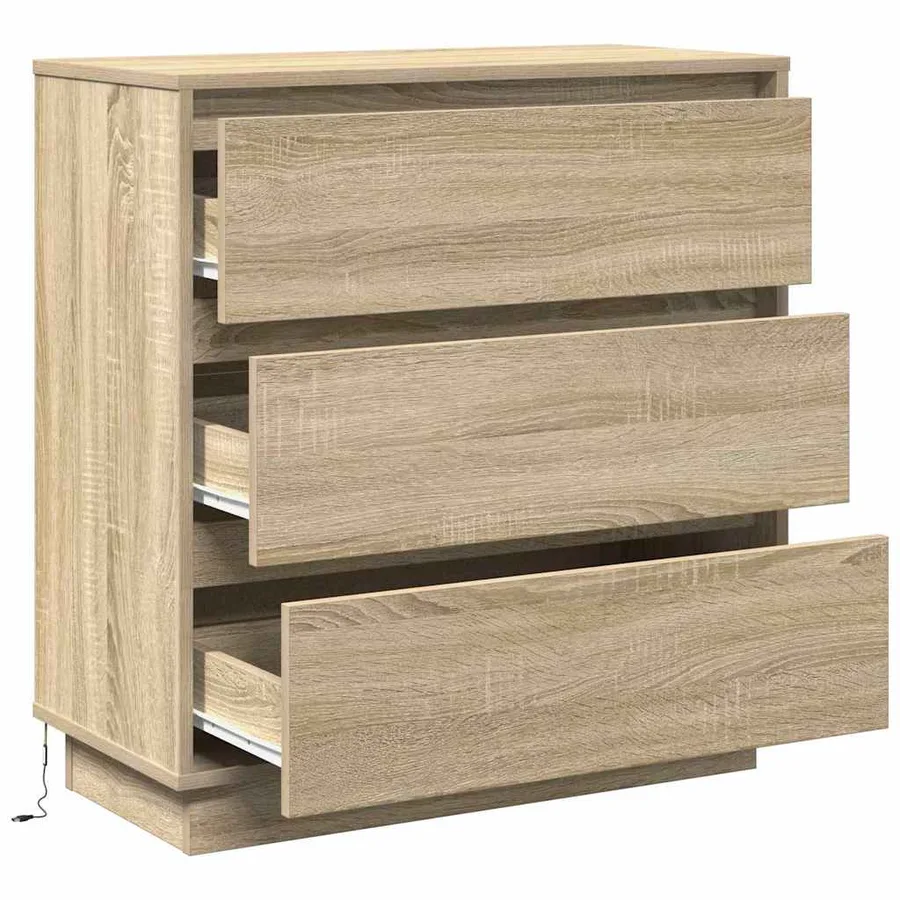 Cabinet de chevet avec tiroir Chêne Sonoma 71 x 34,5 x 75 cm - 7
