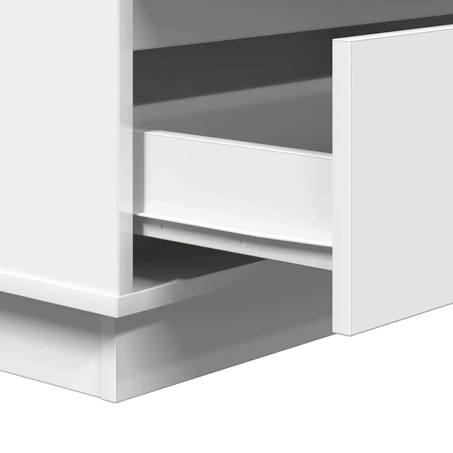 Cabinet de chevet Blanc 71 x 34,5 x 75 cm Bois d'ingénierie - 10