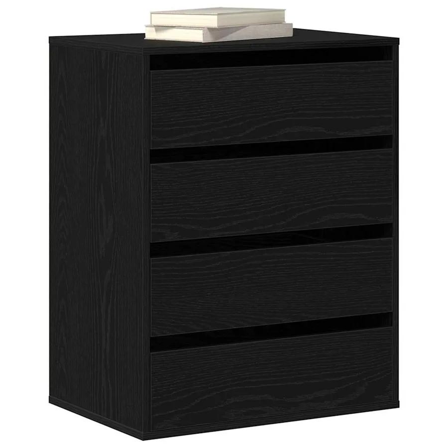 Armoire à tiroirs Noir 60 x 41 x 76 cm Bois d'ingénierie - 3