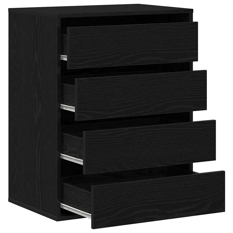 Armoire à tiroirs Noir 60 x 41 x 76 cm Bois d'ingénierie - 5