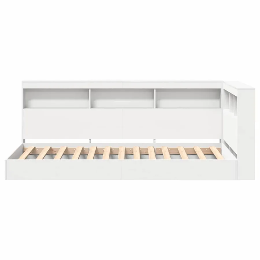 Lit Bibliothèque Blanc 90 x 190 cm Bois d'ingénierie - 6