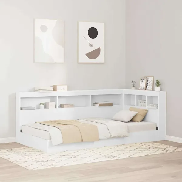 Tête de lit de rangement Blanc 90 cm Bois d'ingénierie