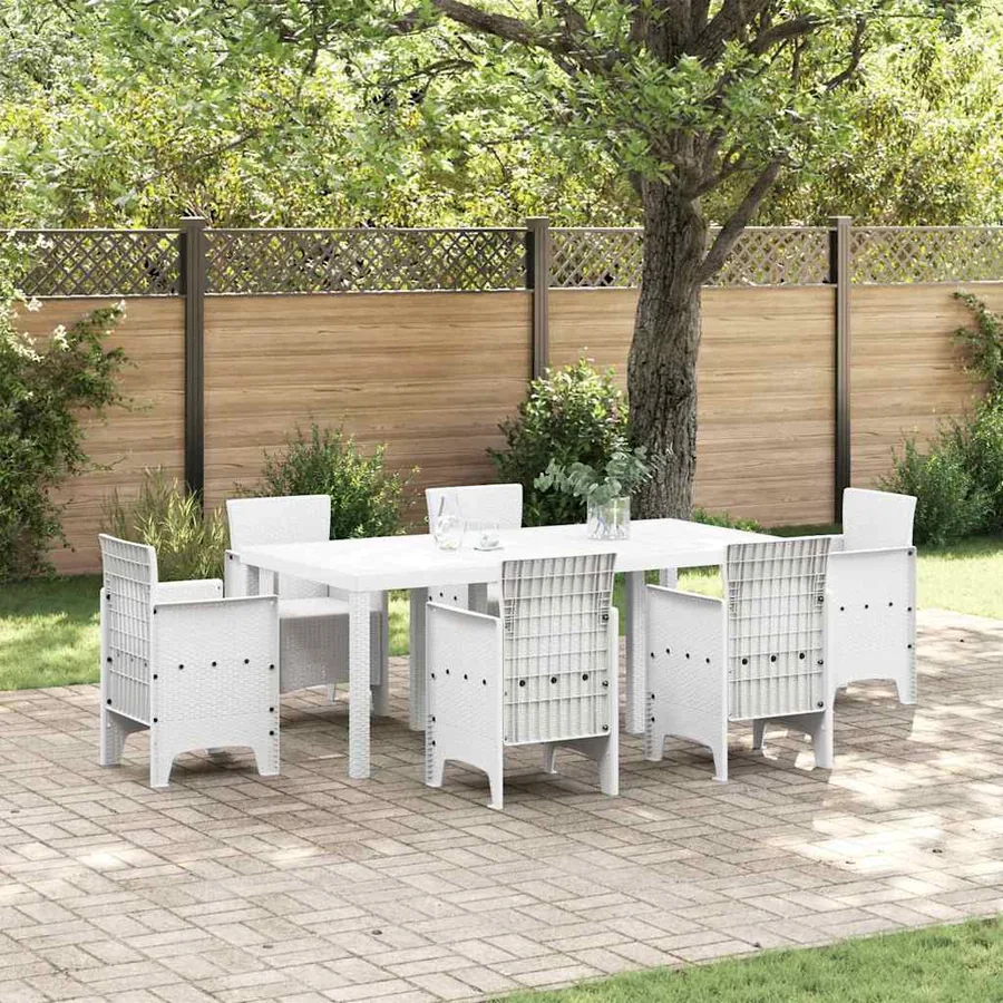 Table de Jardin Blanc 200 x 100 x 73 cm polyrotin