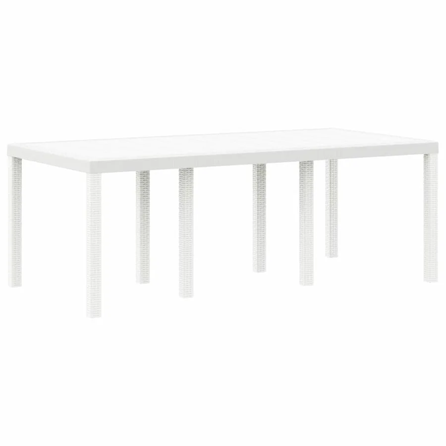 Table de Jardin Blanc 200 x 100 x 73 cm polyrotin - 2