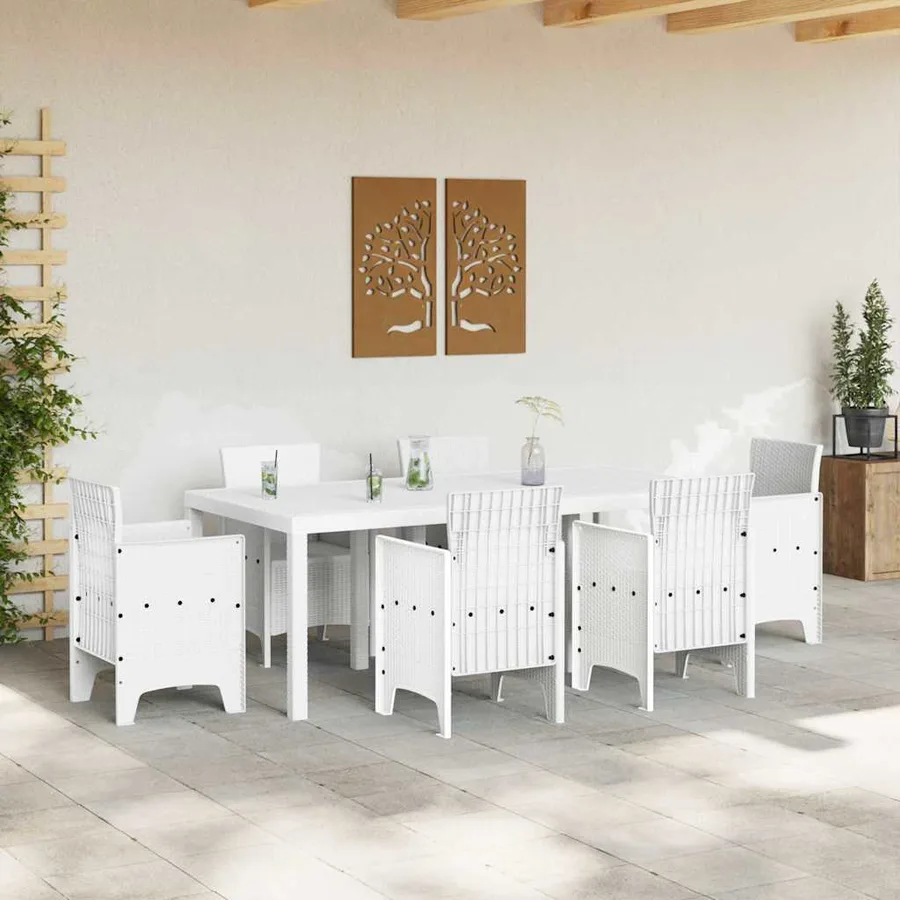 Table de Jardin Blanc 200 x 100 x 73 cm polyrotin - 3