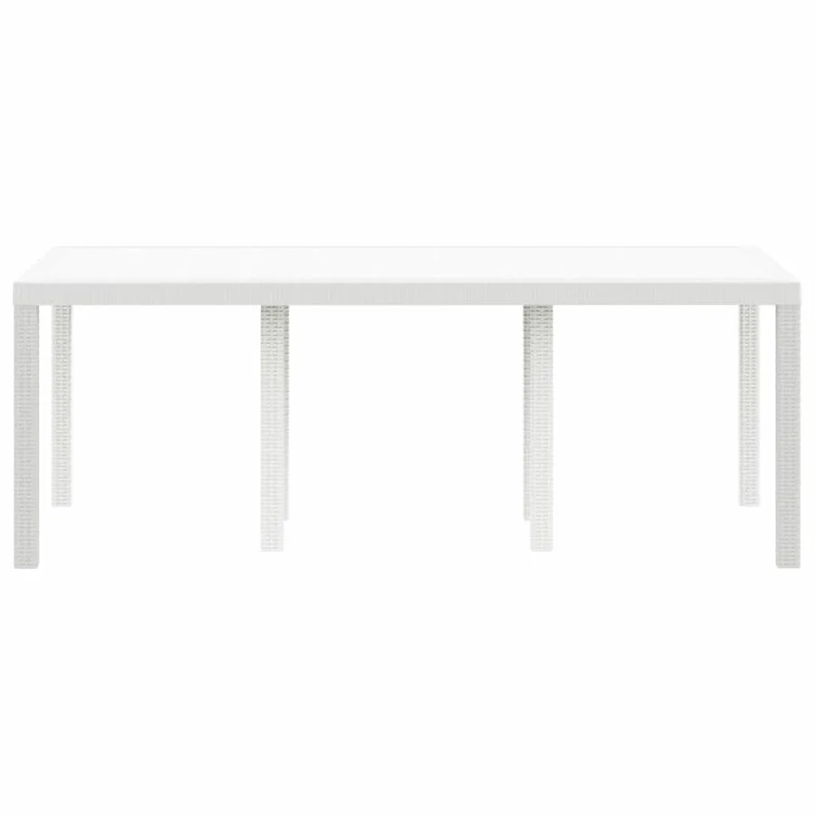 Table de Jardin Blanc 200 x 100 x 73 cm polyrotin - 5