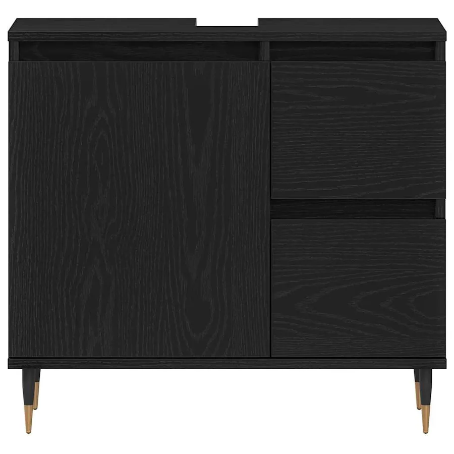 Cabinet de salle de bain avec tiroir Chêne noir 65 x 33 x 60 cm - 6