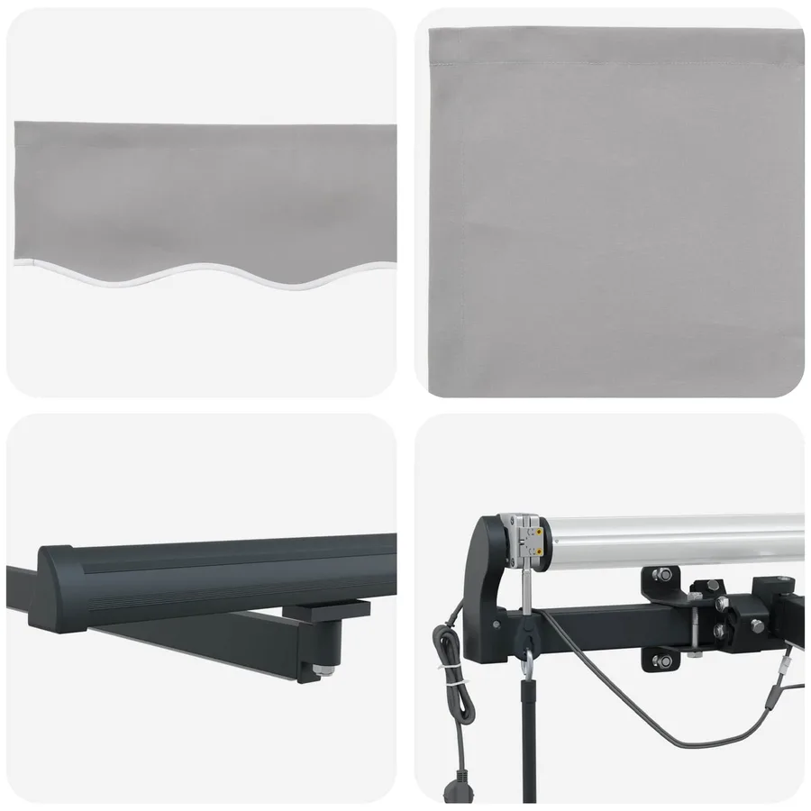 Auvent rétractable Gris clair 600 × 350 cm Polyester - 8