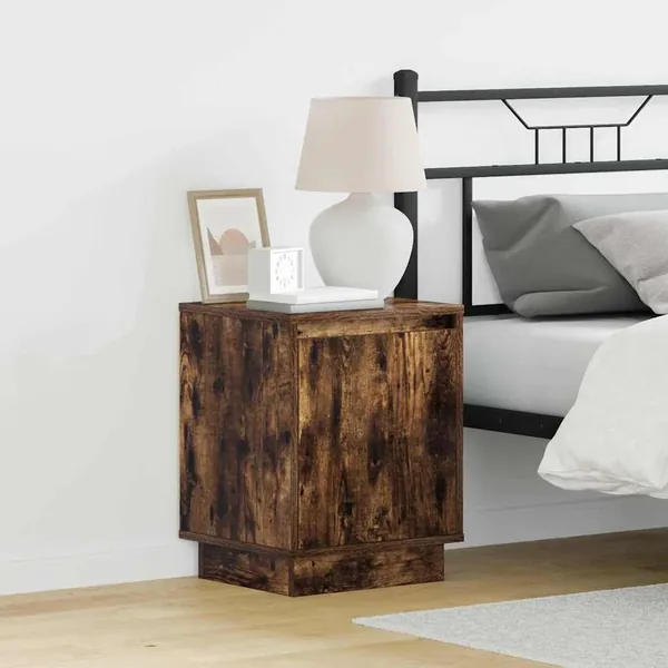 Cabinet de chevet avec 2 pcs Chêne fumé 39 x 34.5 x 50 cm