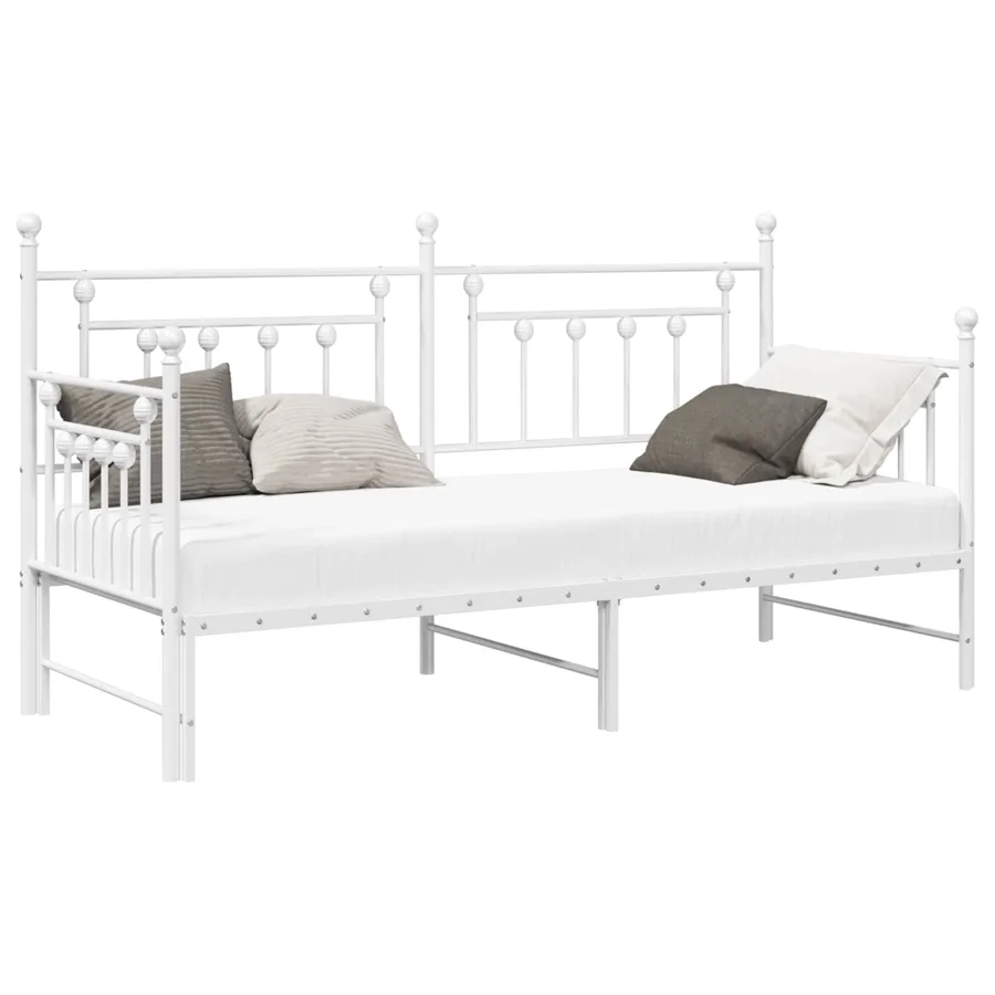 Cadre de lit de jour Blanc 75 x 190 cm Acier - 2