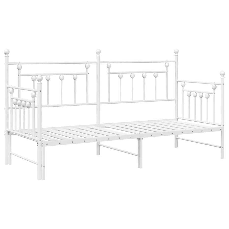 Cadre de lit de jour Blanc 75 x 190 cm Acier - 4