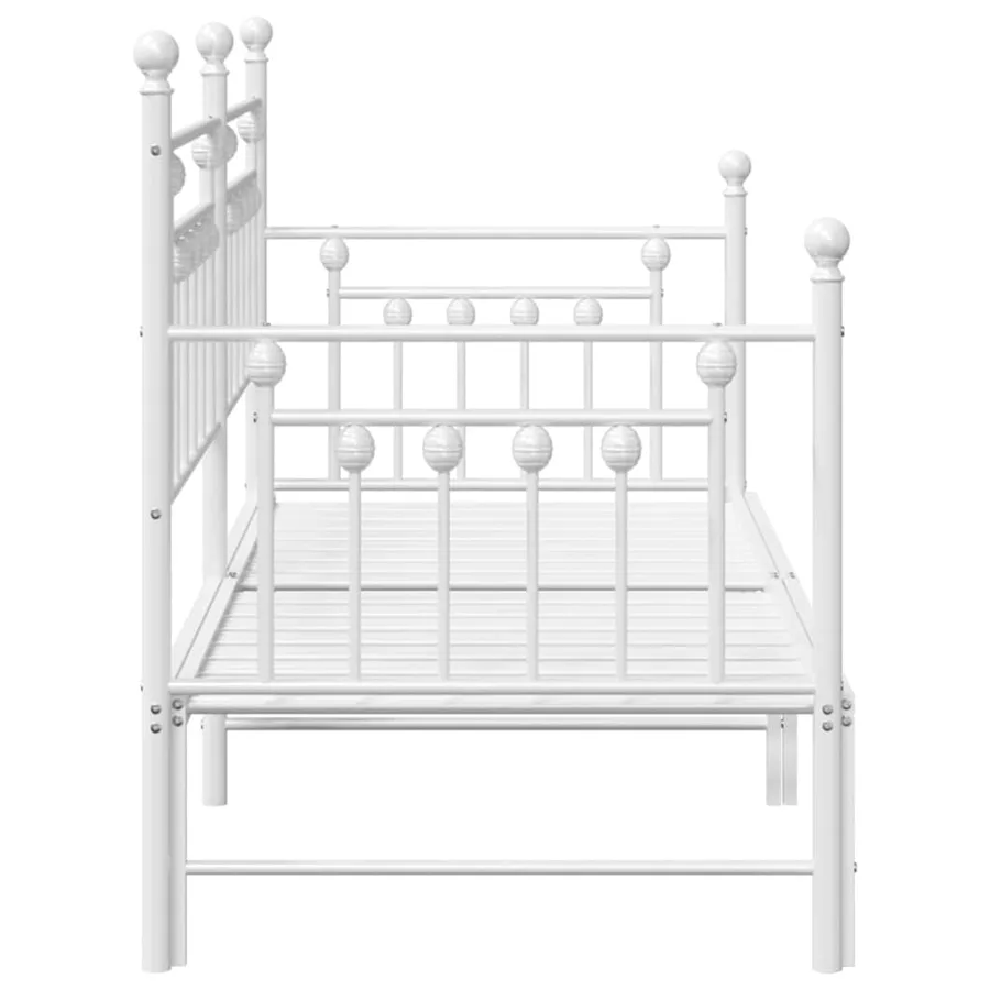 Cadre de lit de jour Blanc 75 x 190 cm Acier - 6