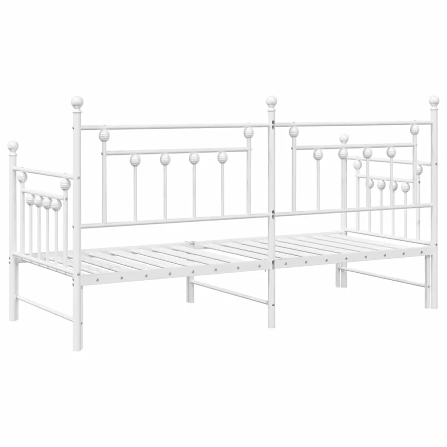 Cadre de lit de jour Blanc 75 x 190 cm Acier - 7