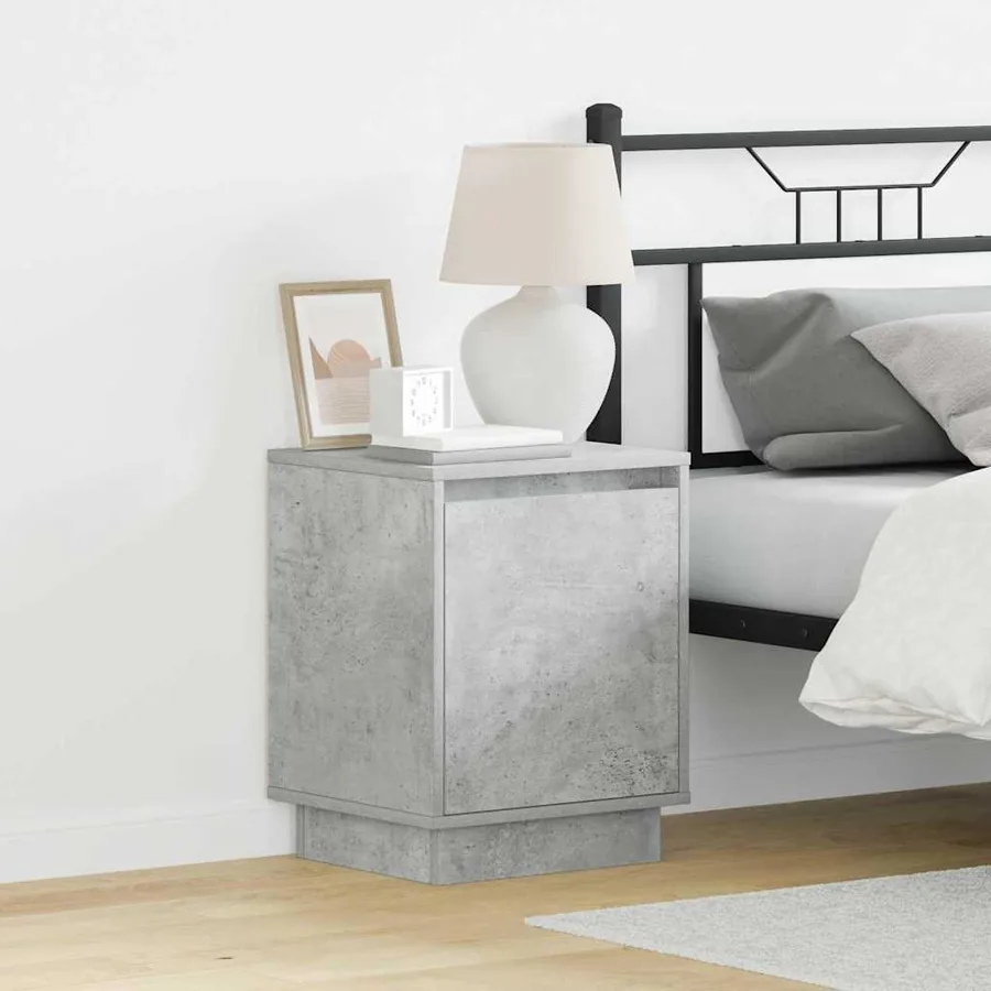 Cabinet de chevet 2 pcs Gris béton 39 x 34,5 x 50 cm