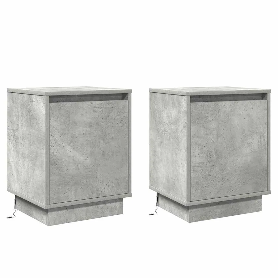 Cabinet de chevet 2 pcs Gris béton 39 x 34,5 x 50 cm - 2