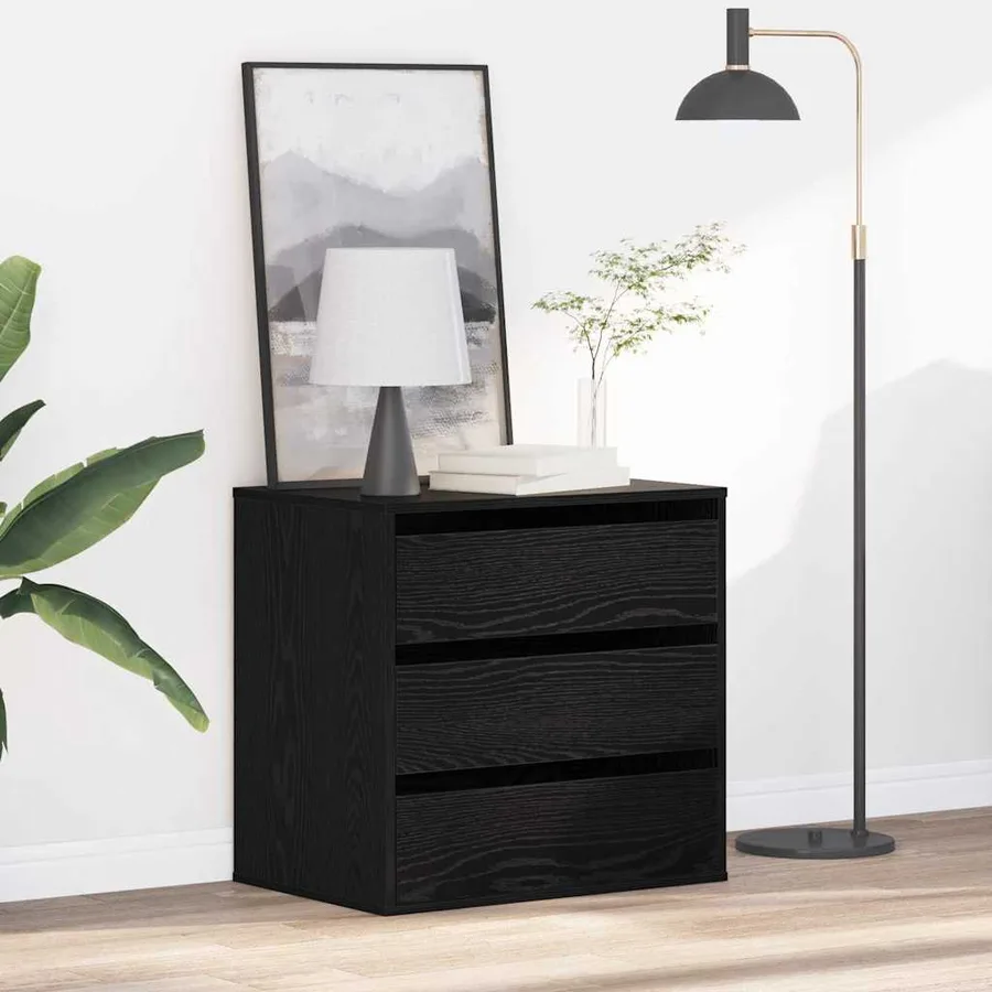 Armoire à tiroirs Noir 61 x 41 x 58 cm Bois d'ingénierie - 4
