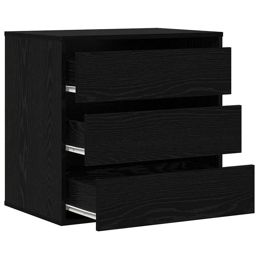 Armoire à tiroirs Noir 61 x 41 x 58 cm Bois d'ingénierie - 5