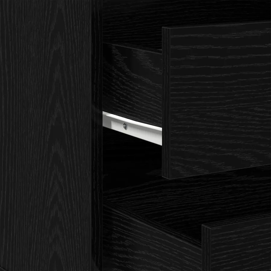 Armoire à tiroirs Noir 61 x 41 x 58 cm Bois d'ingénierie - 8