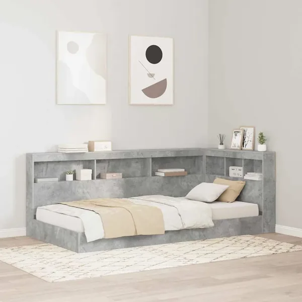Tête de lit de rangement Gris béton 90 cm Bois d'ingénierie