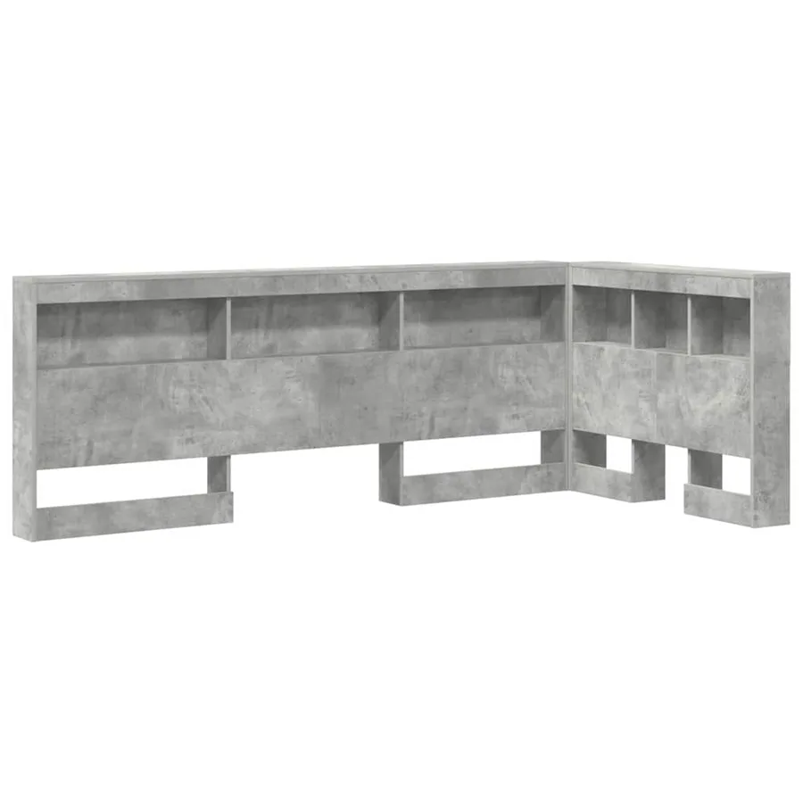 Tête de lit de rangement Gris béton 90 cm Bois d'ingénierie - 2