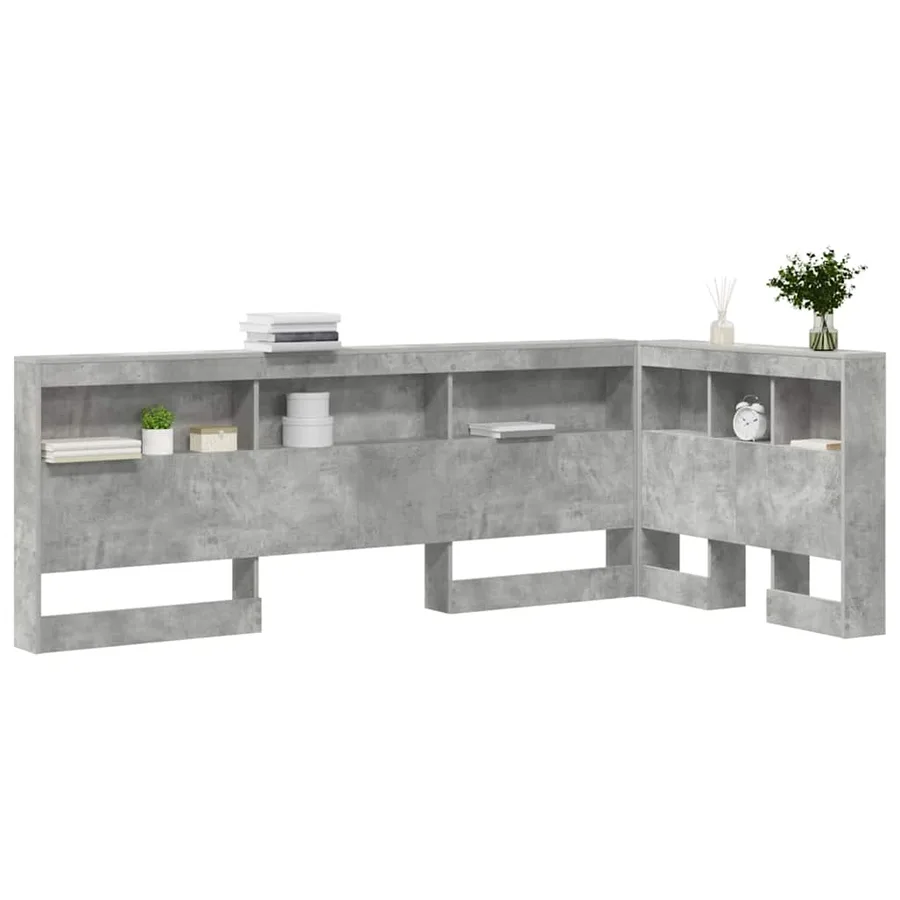 Tête de lit de rangement Gris béton 90 cm Bois d'ingénierie - 3