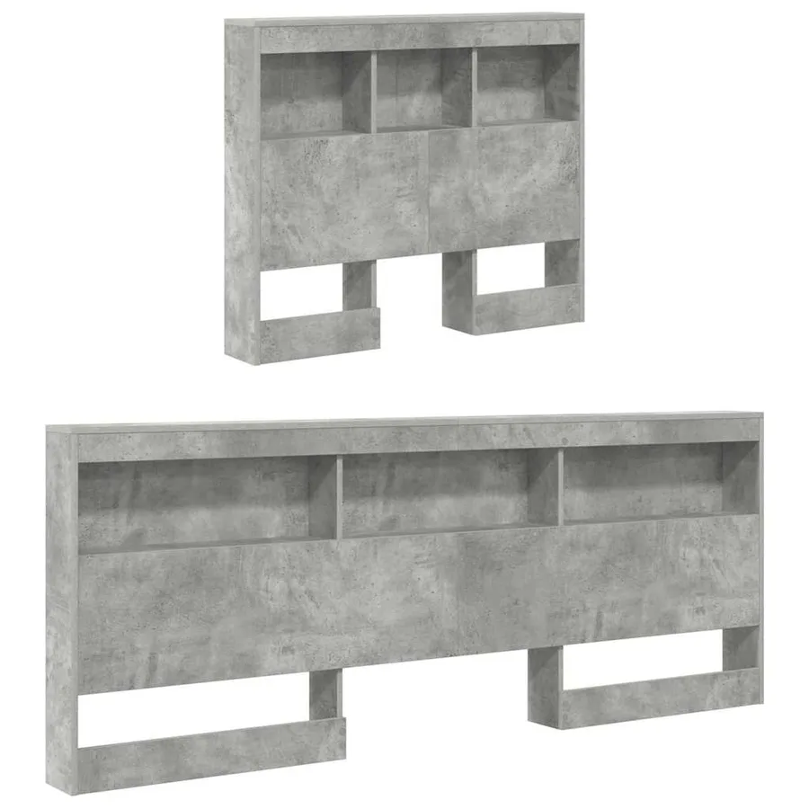 Tête de lit de rangement Gris béton 90 cm Bois d'ingénierie - 5