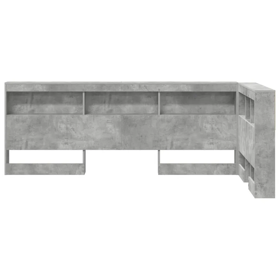 Tête de lit de rangement Gris béton 90 cm Bois d'ingénierie - 6